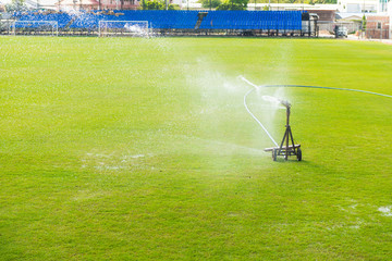 Sprinkler watering the grass