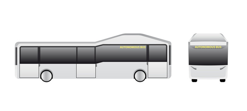Autonomous electric bus. Vector illustration EPS 10.