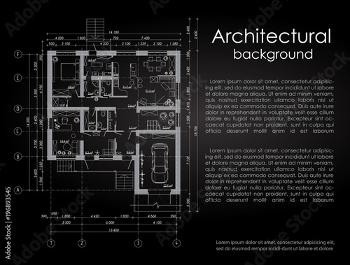 Architectural Vector Background White Drawing On A Black