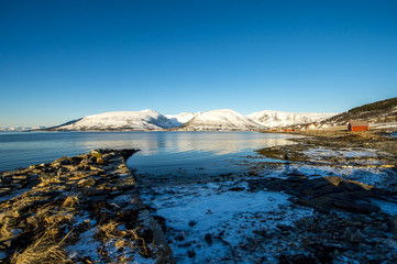 Coast of the Norwegian Sea.Tromso .