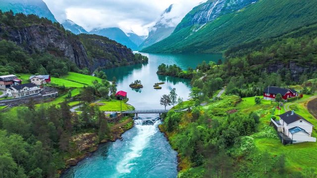 lovatnet lake Beautiful Nature Norway.