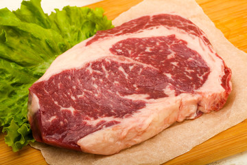 Rib eye raw steak
