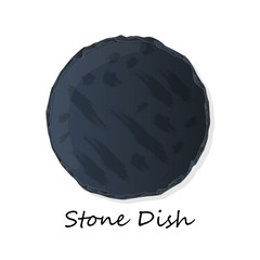 Dark Grey Black Slate Board for Dishes on White Background