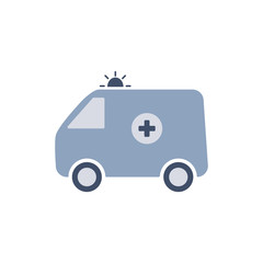 Ambulance. Medical icon. Isolated on white. Vector