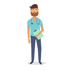Doctor. Medical staff. Medical team concept. Flat design people character. Vector.