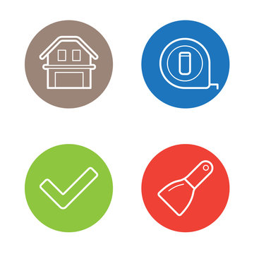 Raster Round Circle Buttons with Icons can be used as Logo or Icon