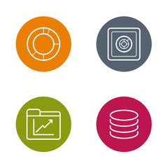 Raster Round Circle Buttons with Icons can be used as Logo or Icon