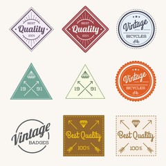 Obraz premium Collection of Colorful Raster Vintage Retro Label Set of 9