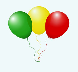 Balloons in Raster as Mali National Flag