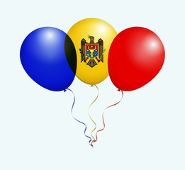 Balloons in Raster as Moldova National Flag
