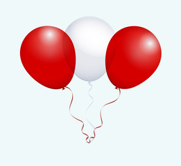 Balloons in Raster White Red as Peru National Flag