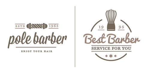 Set of Raster Barber Shop Elements and Shave Shop Icons Illustration can be used as Logo or Icon in premium quality