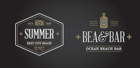 Set of Raster Beach Sea Bar Elements and Summer can be used as Logo or Icon in premium quality