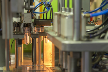 Blank material for bottle blowing process.PET bottle manufacturing process.