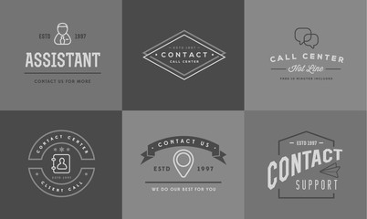 Obraz premium Set of Contact us Service Elements and Assistance Support can be used as Logo or Icon in premium quality