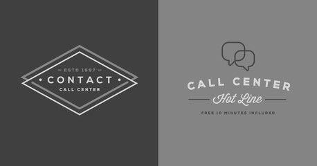 Set of Contact us Service Elements and Assistance Support can be used as Logo or Icon in premium quality