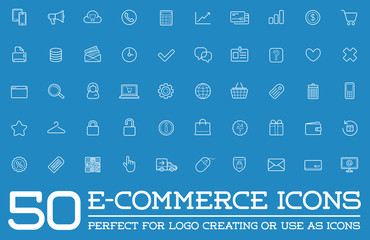 Set of Raster E-Commerce Icons Shopping and Online can be used as Logo or Icon in premium quality