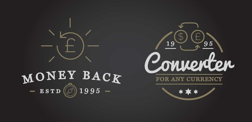 Set of Raster Finance Elements and Money Business as Illustration can be used as Logo or Icon in premium quality