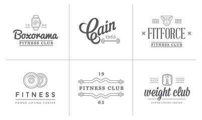 Set of Raster Fitness Aerobics Gym Elements and Fitness Icons Illustration can be used as Logo or Icon in premium quality