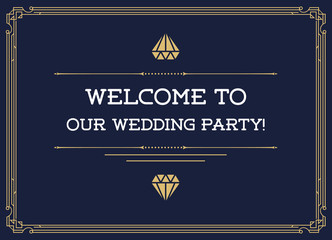 Gatsby Style Invitation in Art Deco or Nouveau Epoch 1920's Gangster Era Raster