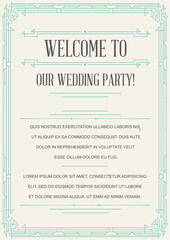 Gatsby Style Invitation in Art Deco or Nouveau Epoch 1920's Gangster Era Raster