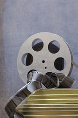 Old motion picture film reel