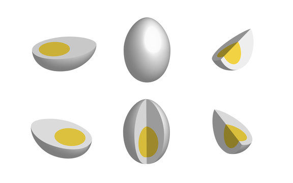 Set of eggs in 3D, vector