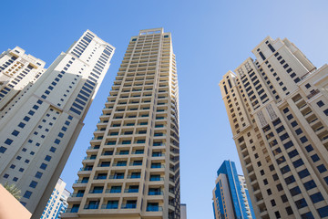 Fototapeta na wymiar High rise and modern buildings in Dubai Marina, UAE