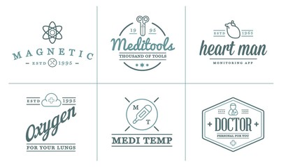 Medicine Health Raster Symbols Icons Can Be Used as Logotype Element or Icon, Illustration Ready for Print or Plotter Cut or Using as Logotype with High Quality