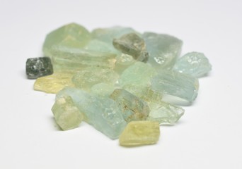 Aquamarine rough gemstones
