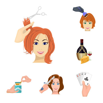 Manipulation by hands cartoon icons in set collection for design. Hand movement vector symbol stock web illustration.