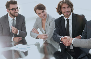 handshake partners at a business meeting