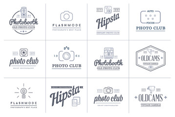 Set of Raster Photo Camera Photography Elements and Video Camera Icons Illustration can be used as Logo or Icon in premium quality