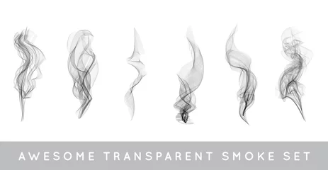 Draagtas Raster Collection or Set of Realistic Cigarette Smoke or Fog or Haze with Transparency Isolated can be used with any Background © ckybe