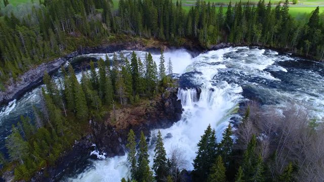 Ristafallet waterfall in the western part of Jamtland is listed as one of the most beautiful waterfalls in Sweden.