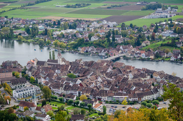 A look from above to the old core of Stein am Rhein