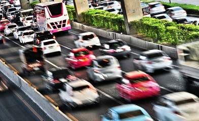 Controlled-access highway in Bangkok during rush hour