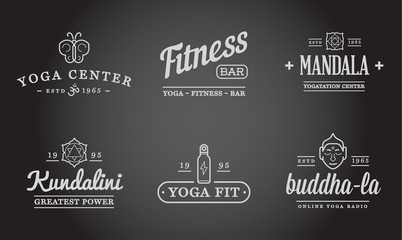 Set of Raster Yoga Zen Sport Elements and Fitness Healthy Illustration can be used as Logo or Icon in premium quality