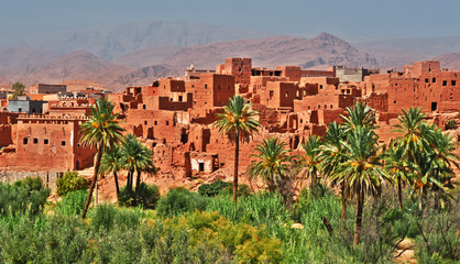 Fototapeta premium Old berber architecture near the city of Tinghir, Morocco