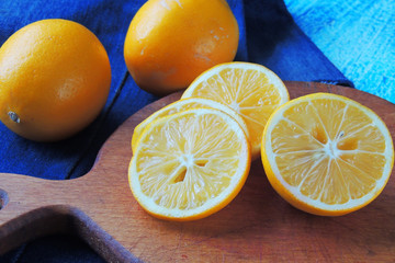 Fototapeta na wymiar lemon close-up and cut