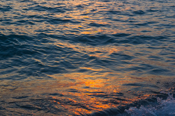 Amazing sea sunset, the sun, waves, clouds
