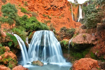 Zelfklevend Fotobehang Ouzoud Falls near the Grand Atlas village of Tanaghmeilt Morocco © monticellllo