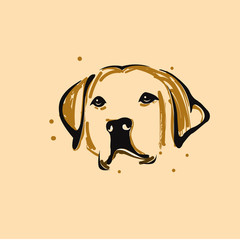 Labrador Outline Caracter Vector