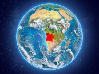Angola on planet Earth in space