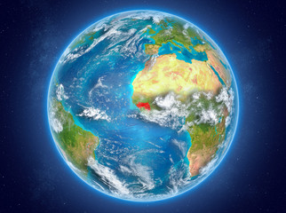Guinea on planet Earth in space