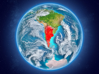 Argentina on planet Earth in space