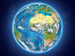 Ghana on planet Earth in space
