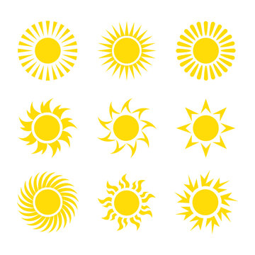 Creative Yellow Sun Icon Design Collections