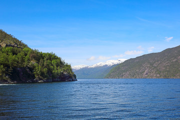 Fototapeta na wymiar Fjord and mountains