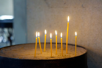 Candles of yellow wax